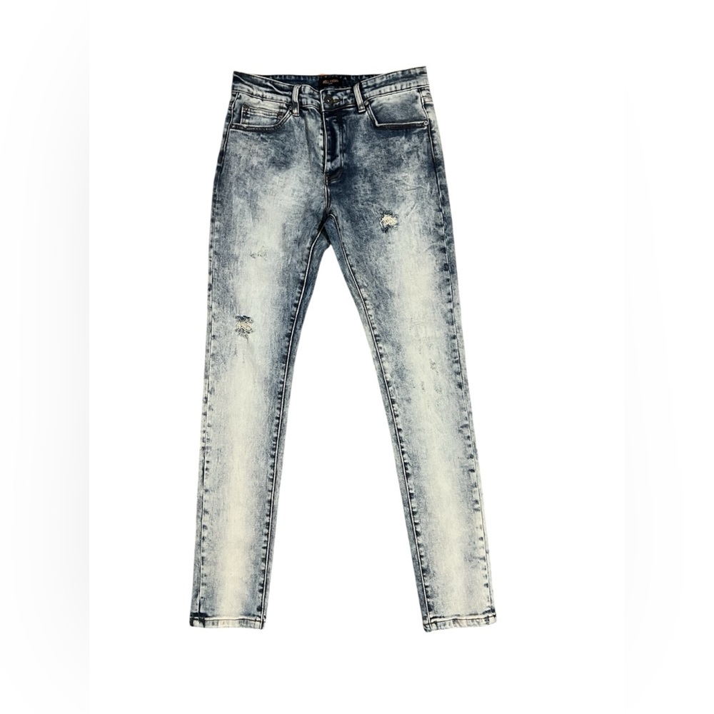 Well Known Studios- The Dean Street Jean Summer Rain.  Blue slim jeans